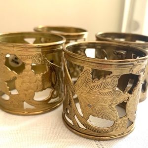 Brass napkin rings - set of 4